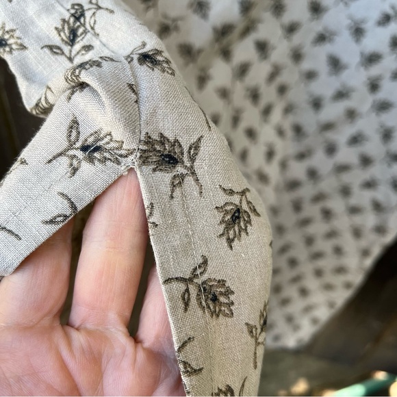 Valerie Stevens Pure Linen Floral Sleeveless Partial Button Dress Beige Sz M - Picture 15 of 15